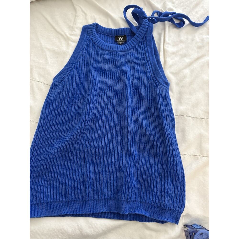 W By Worth sleeveless neck tie Pullover Sweater